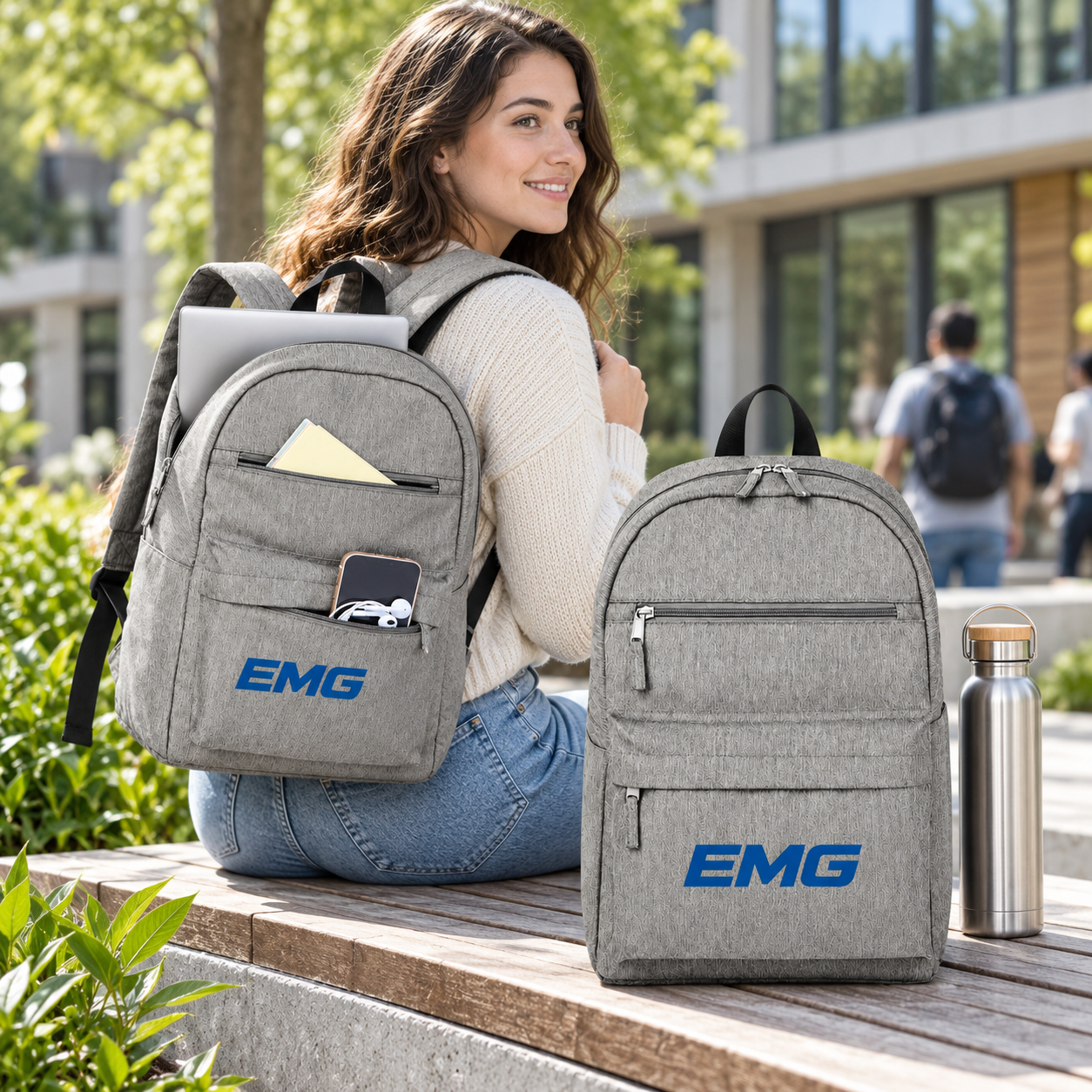 EcoVenture RPET High Tech 15-inch Laptop Backpack - Sustainable Campaign Essential view 3