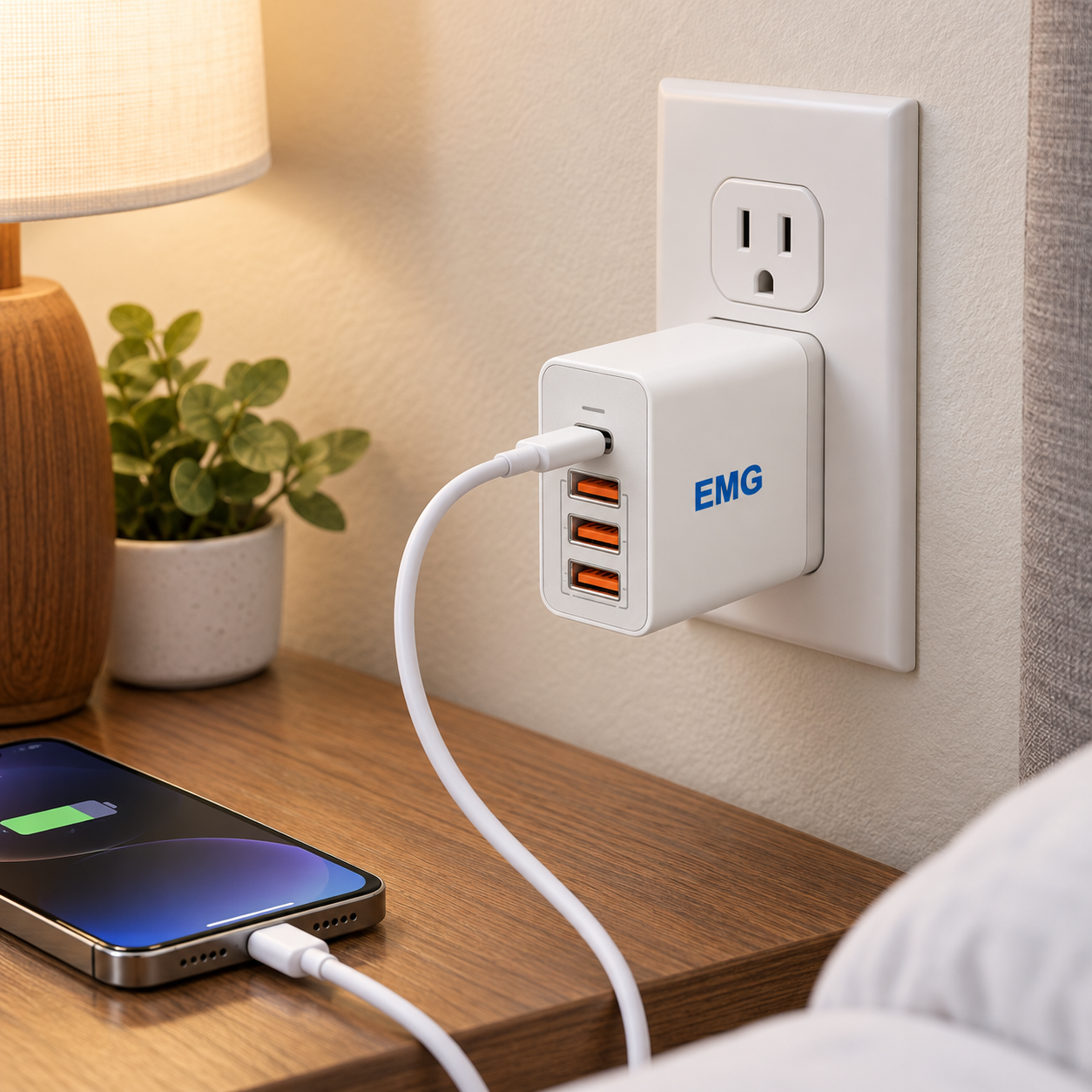 Cirtek 4-Port Foldable 35W Wall Charger - Tech & Onboarding Gift view 3