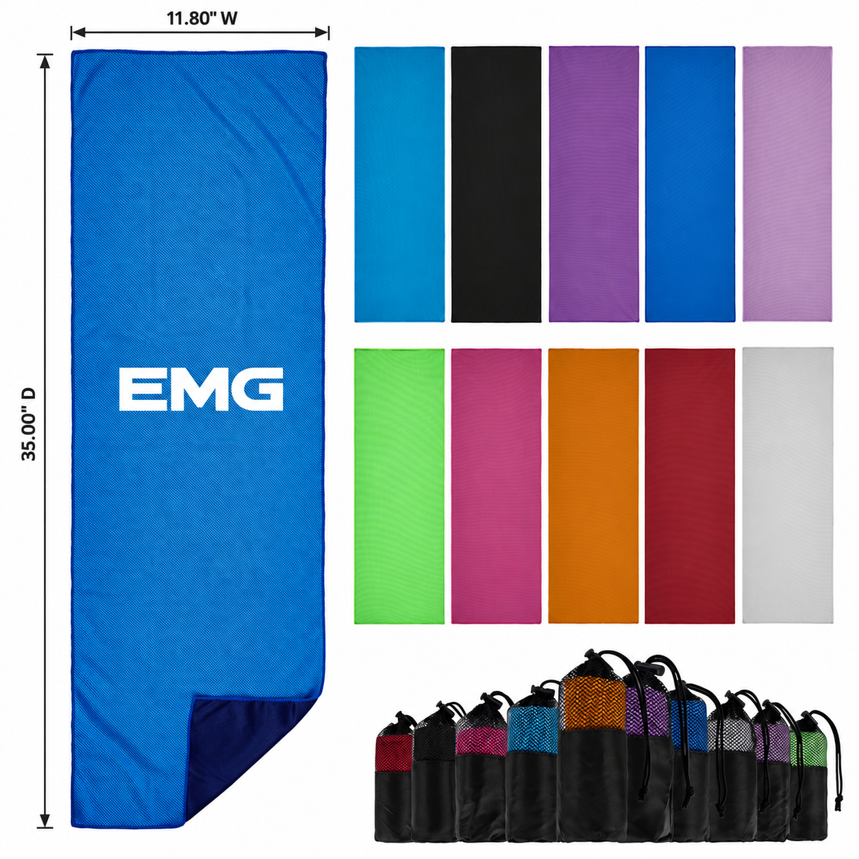 Cooling Towel with Mesh Drawstring Pouch - Wellness Program Essential view 2