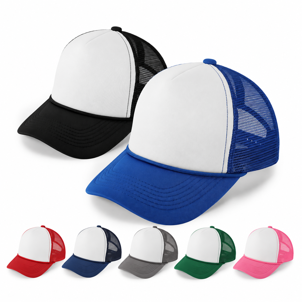 Premium 5 Panel Rope Hat Foam Front Mesh Back Trucker Cap - Team & Event Branding Essential