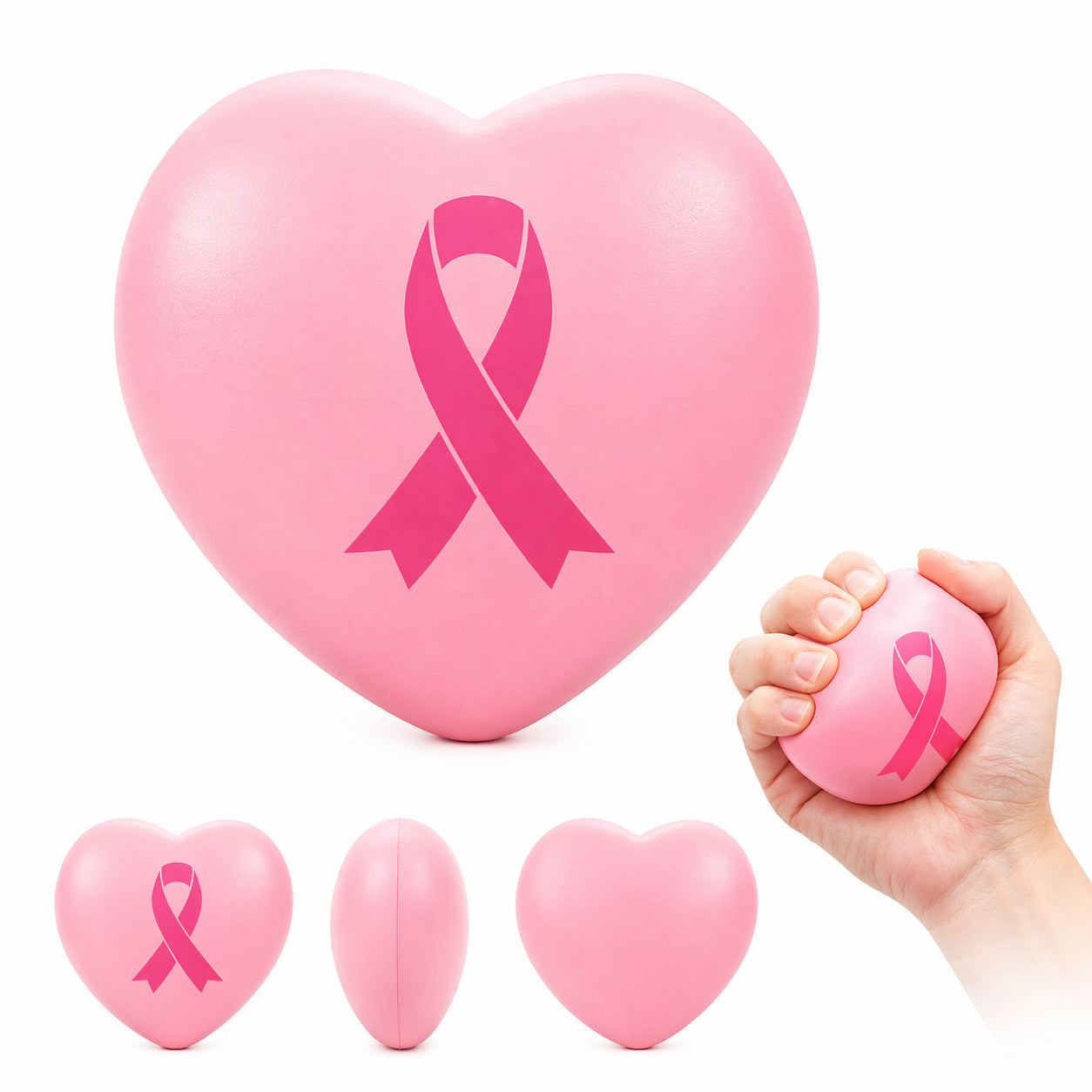 Breast Cancer Awareness Pink Ribbon Stress Ball - Wellness Program Essential