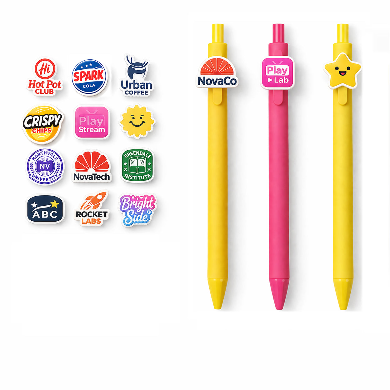 Custom PVC/Acrylic Patch Gel Pen - Branded Office & Event Essential