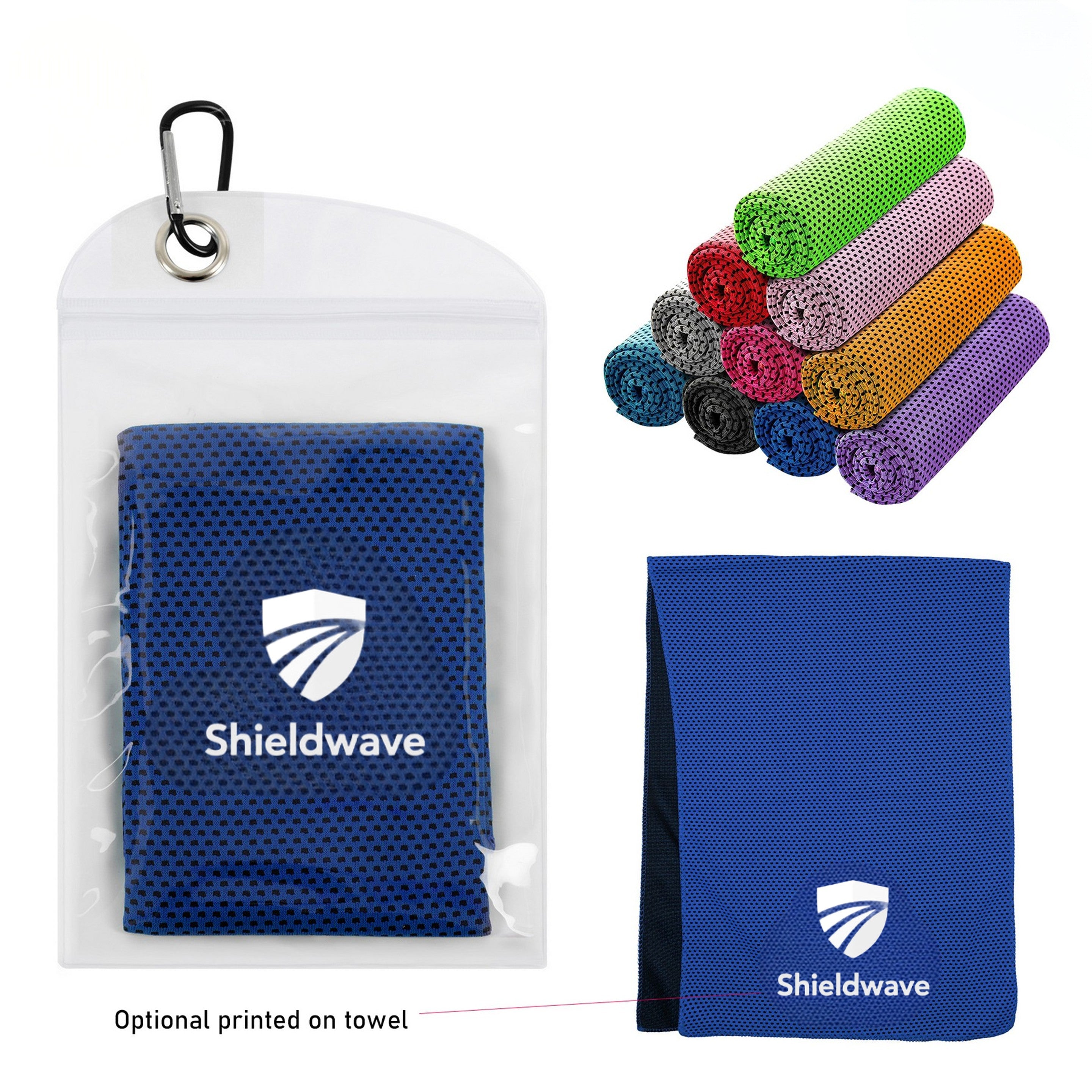 Breathable Cooling Towel with PVC Pocket - Wellness Program Essential