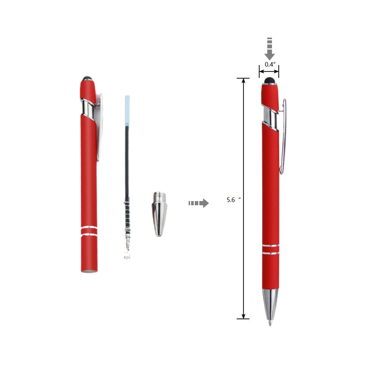 Soft Touch Aluminum Incline Stylus Pen - Branded Office & Event Essential view 2