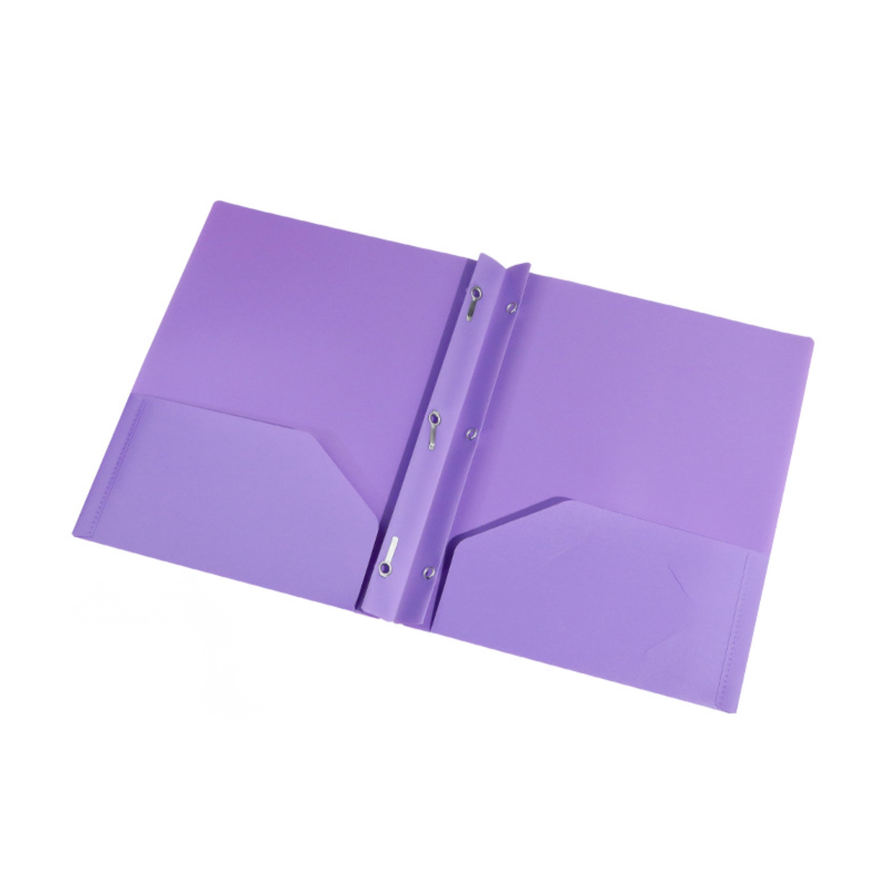 Durable Plastic Folder with 2 Pockets & Fasteners - Branded Office & Event Essential view 4